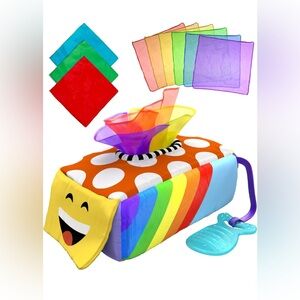 Colorful Kids Toy Tissue Box with Scarves Montessori